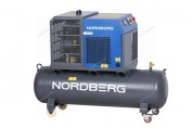 компрессор винтовой, 4 квт, 10 бар, 450 л/мин, ресивер 180 л, ip54 nordberg ncf5r