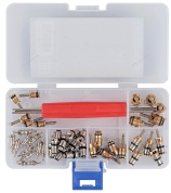 набор ниппелей (золотников) для сервисных портов + унив. сервисный ключ