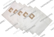 комплект синтетических мешков 5шт для верхней камеры пылесоса nv34 400х450  nordberg nv34#dustbag_t
