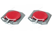 круги поворотные (поворотные платформы) для сход-развала (комплект 2шт.), 400*400*50 красные
