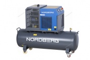 компрессор винтовой, 5,5 квт, 10 бар, 660 л/мин, ресивер 230 л, ip54 nordberg ncf7,5r