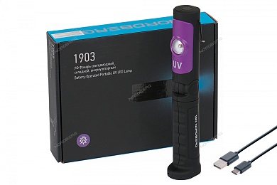 фонарь светодиодный уф, аккумуляторный, 3,6 в 1903