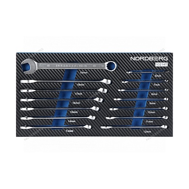 набор ключей комбинированных в ложементе, 14 предметов для тележки nordberg 10214t