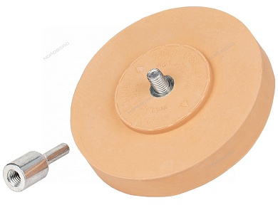 диск зачистной резиновый 100 мм для удаления скотча и остатков клея с адаптером dr100