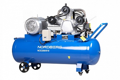 nordberg компрессор nce200/810 3-х поршн., ременной, чугунная головка, 380в, ресив. 180л, 800л/мин