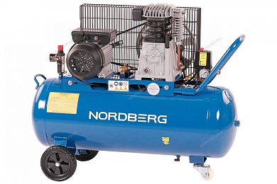 компрессор поршневой с ременной передачей 220 в, ресивер 100 л, 446 л/мин nordberg nce100/480