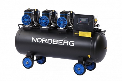 компрессор безмасляный 380 в, ресивер 160 л, 750 л/мин nordberg nceo160/750