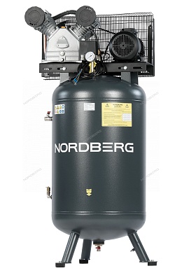 компрессор вертикальный поршневой с ременной передачей 380в, ресив. 270л, 690л/мин nordberg ncpv300/690
