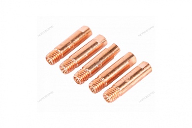 сварочный наконечник для горелки mig/mag e-cu, m6x25, 1 мм, 5 шт. nordberg wmi-n10