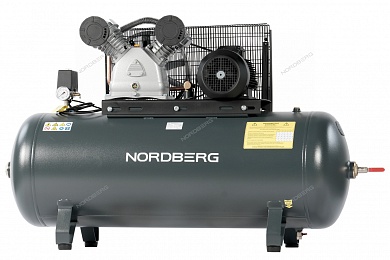 компрессор поршневой с ременной передачей 380в, ресив. 270л, 880л/мин nordberg ncp300/880