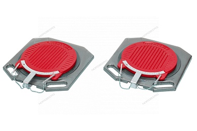 круги поворотные (поворотные платформы) для сход-развала (комплект 2шт.), 400*400*50 красные