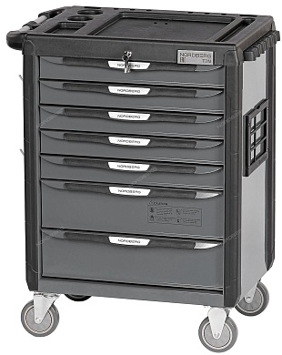 тележка инструментальная, 7 выдвижных ящиков, серая nordberg t7n(g)