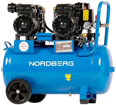 компрессор безмасляный 220в, ресив. 50л, 440л/мин nordberg nceo50/440