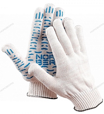 перчатки с пвх покрытием белые 5 пар nordberg ncg610150.5
