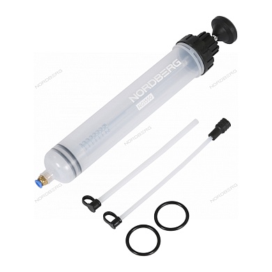 шприц для заливки масла пластиковый с комплектом насадок, 500 мл nordberg no1550