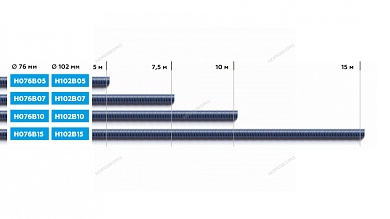 шланг газоотводный d=76 мм, длина 15 м (синий) nordberg h076b15