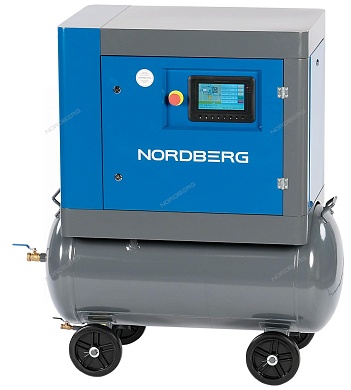 компрессор винтовой, 4,0квт, ресивер 160л, 10бар, 510л/мин nordberg nca7.5r