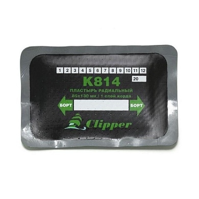 CLIPPER Набор заплат кордовых для боковых порезов, серый адгезивный слой, 1 слой корда