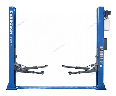 подъемник двухстоечный 4 т, с электростопорами, 380 в, синий nordberg n4120be-4b_3+2_380