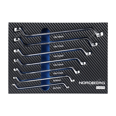 набор ключей накидных в ложементе, 7 предметов для тележки nordberg 10407t