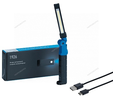 фонарь светодиодный 248*7мм, складной, аккумуляторный, 3,7 в (без зарядного устройства) nordberg 1926