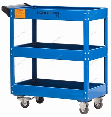 тележка инструментальная, 3 полки, синяя nordberg t1(b)